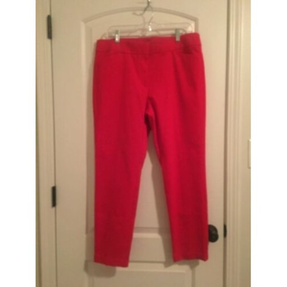LOFT Pants - Ann Taylor Loft Julie Skinny Pants Size 12 Red